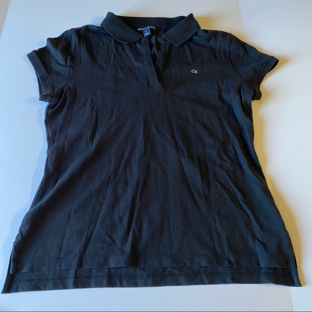 Calvin Klein Womens Black Polo Shirt